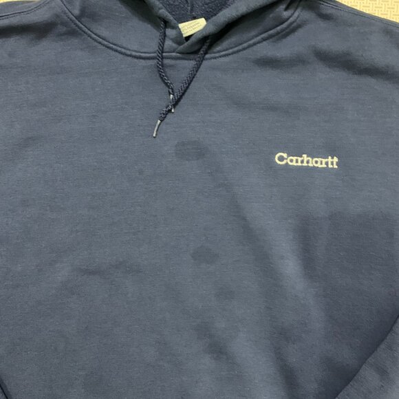 Carhartt Men's Hoodie Dark Blue Color Size 4XL Loose Fit - Picture 3 of 5
